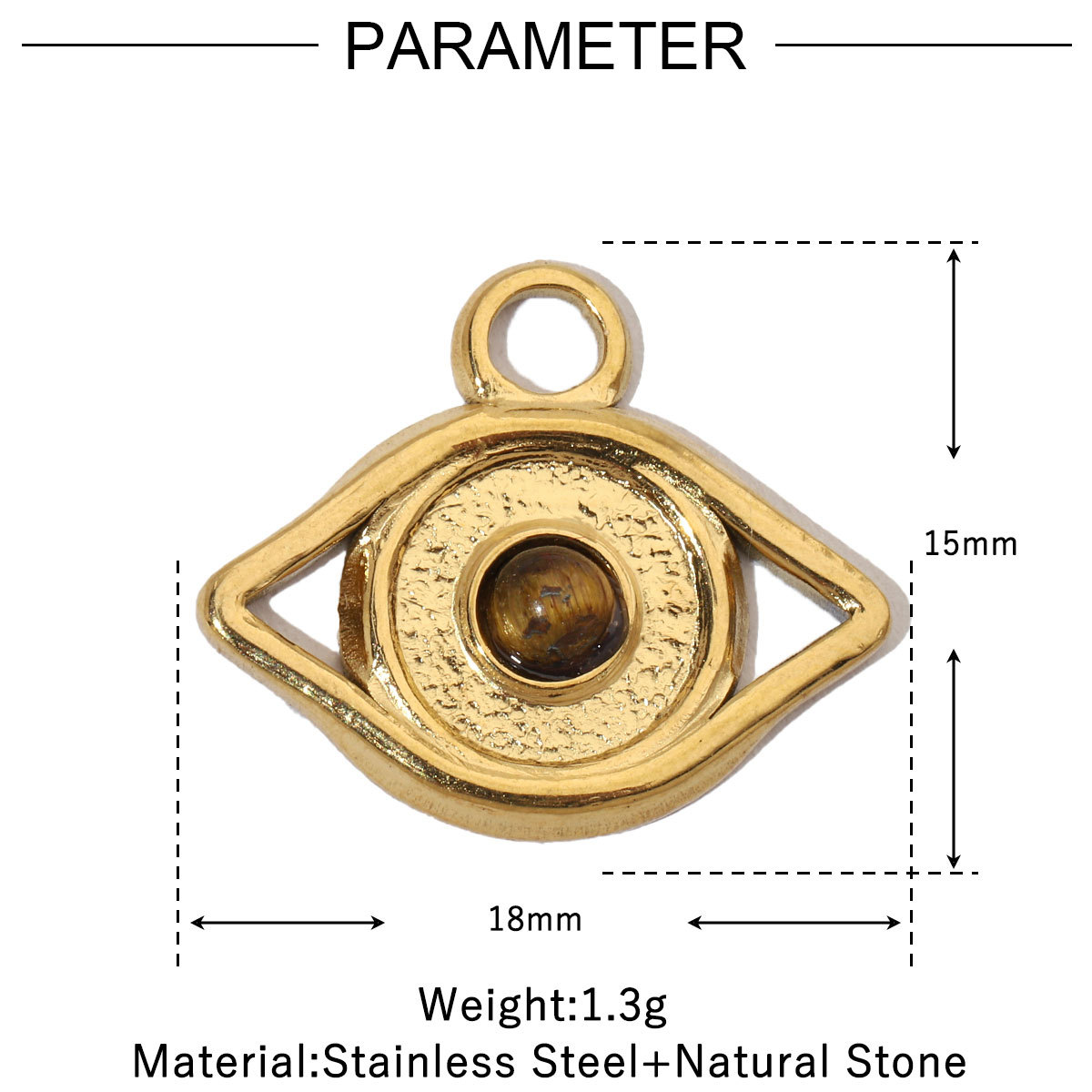 6pcs/pack Retro Nature Stone Clover Star DIY Charms Female Steel Gold Plated Heart Sun Neaclace Pendant Wholesale Jewelry Making