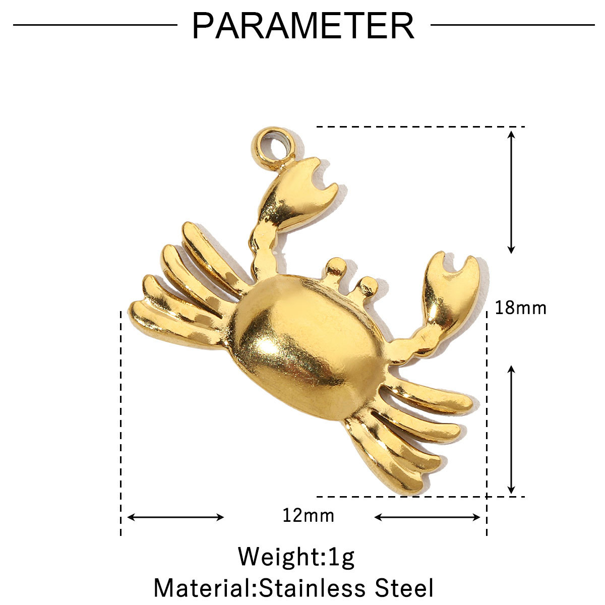 6pcs/pack Enamel Evil Eye Crab Butterfly Dog DIY Charms Women Stainless Steel Gold Plated Palm Tree Snake Neaclace Pendant Wholesale Jewelry Making