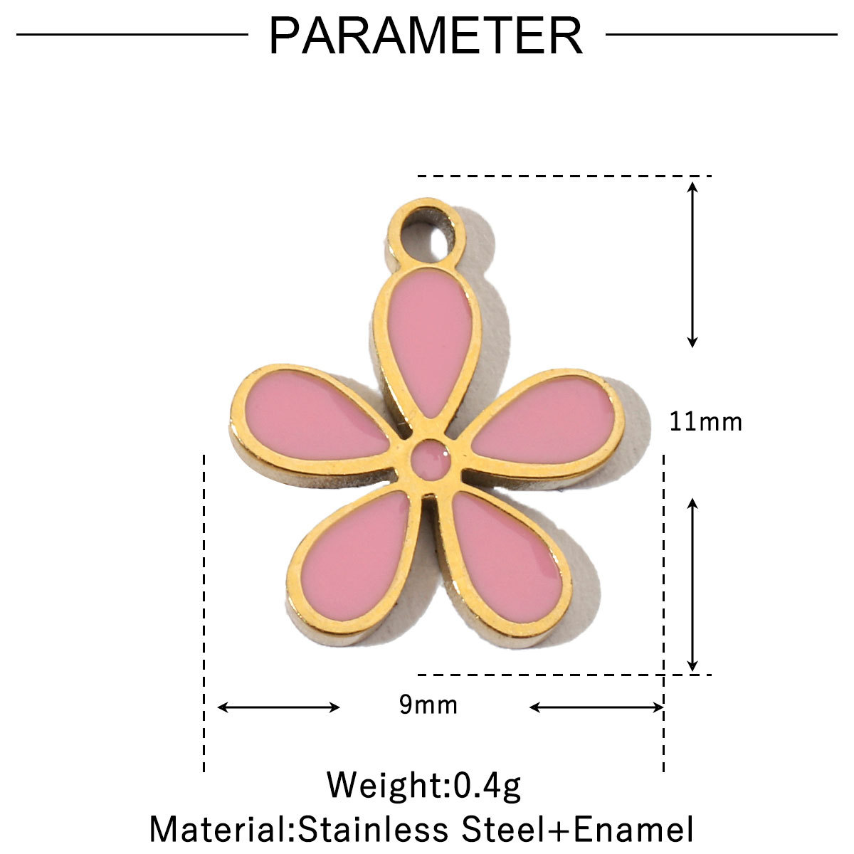 6pcs/pack Colorful Enamel Flower Fish Stainless Steel DIY Charms Angel Dolphin Female Neaclace Pendant Jewelry Wholesale