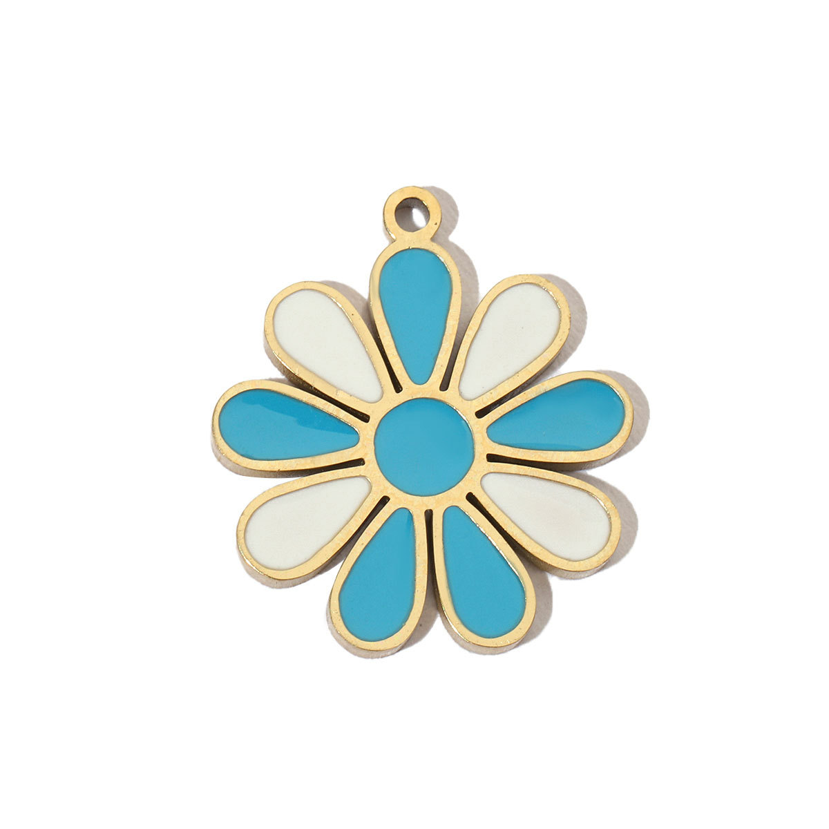 6pcs/pack Colorful Enamel Flower Fish Stainless Steel DIY Charms Angel Dolphin Female Neaclace Pendant Jewelry Wholesale