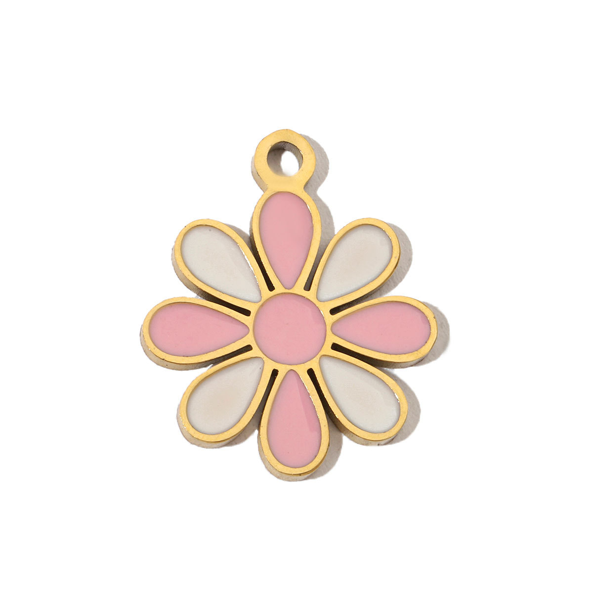 6pcs/pack Colorful Enamel Flower Fish Stainless Steel DIY Charms Angel Dolphin Female Neaclace Pendant Jewelry Wholesale