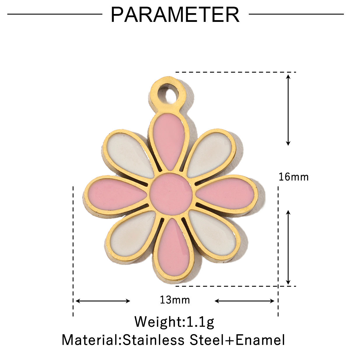 6pcs/pack Colorful Enamel Flower Fish Stainless Steel DIY Charms Angel Dolphin Female Neaclace Pendant Jewelry Wholesale