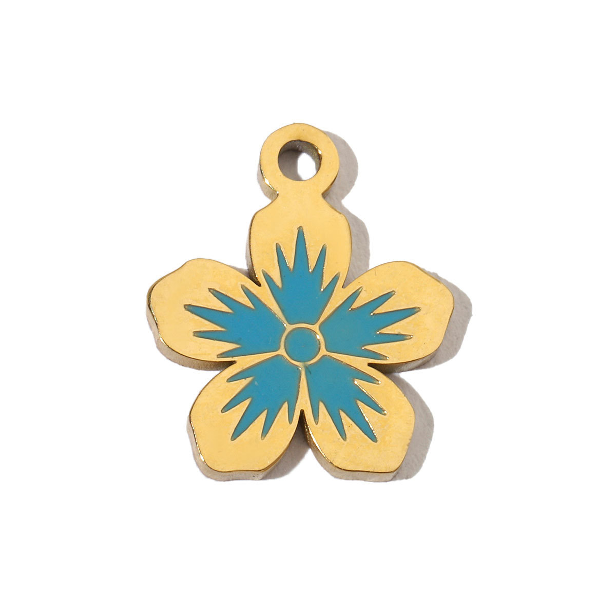 6pcs/pack Colorful Enamel Flower Fish Stainless Steel DIY Charms Angel Dolphin Female Neaclace Pendant Jewelry Wholesale