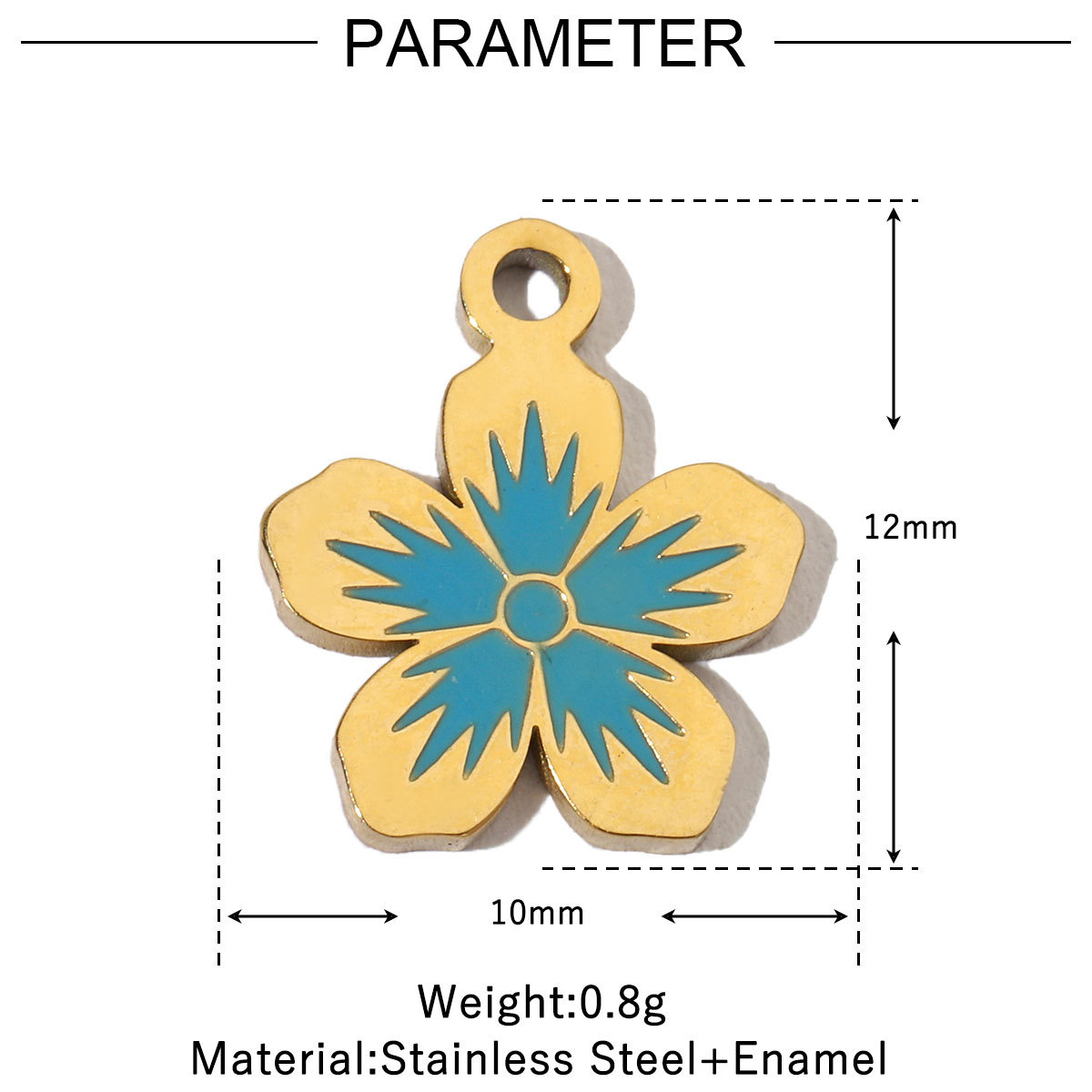 6pcs/pack Colorful Enamel Flower Fish Stainless Steel DIY Charms Angel Dolphin Female Neaclace Pendant Jewelry Wholesale