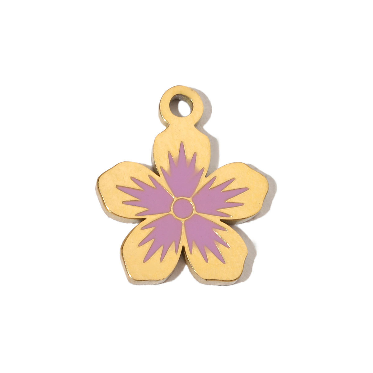 6pcs/pack Colorful Enamel Flower Fish Stainless Steel DIY Charms Angel Dolphin Female Neaclace Pendant Jewelry Wholesale