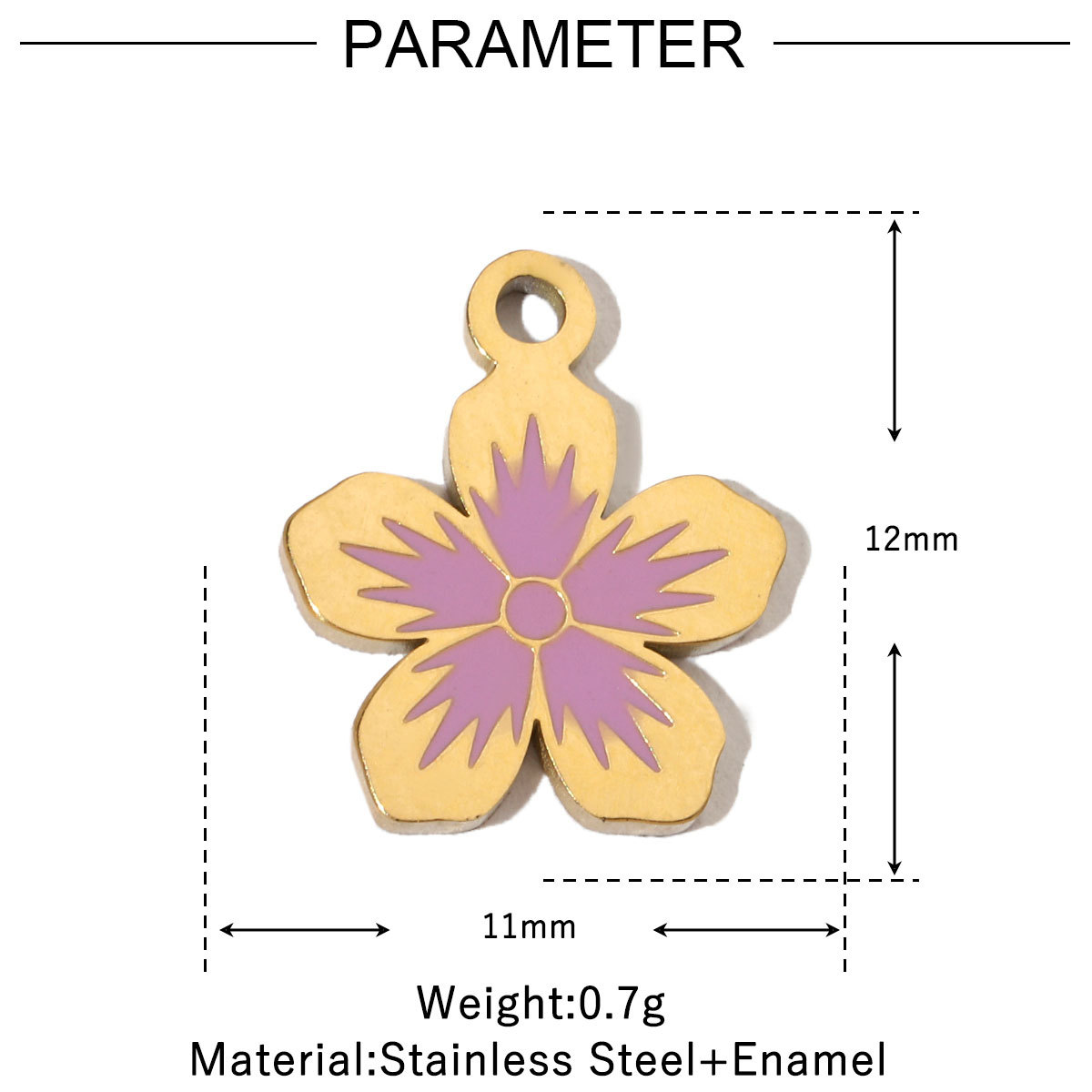 6pcs/pack Colorful Enamel Flower Fish Stainless Steel DIY Charms Angel Dolphin Female Neaclace Pendant Jewelry Wholesale