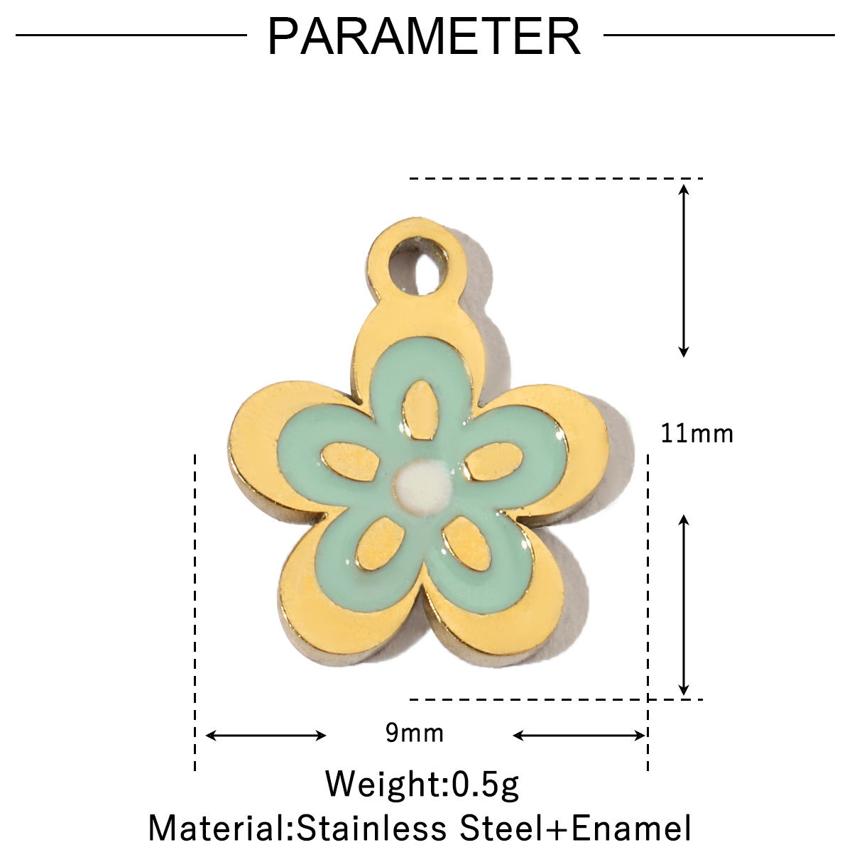 6pcs/pack Colorful Enamel Flower Fish Stainless Steel DIY Charms Angel Dolphin Female Neaclace Pendant Jewelry Wholesale