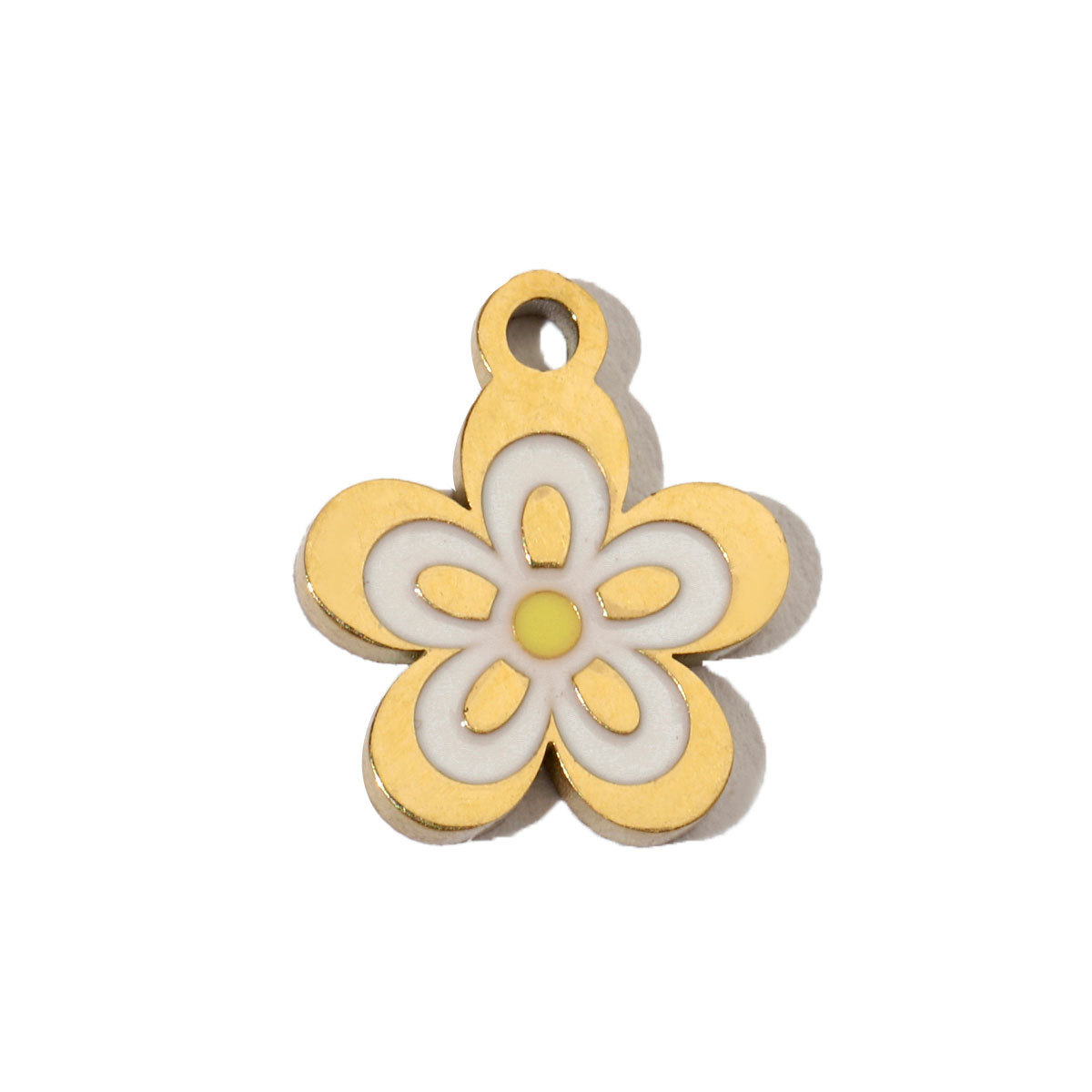6pcs/pack Colorful Enamel Flower Fish Stainless Steel DIY Charms Angel Dolphin Female Neaclace Pendant Jewelry Wholesale