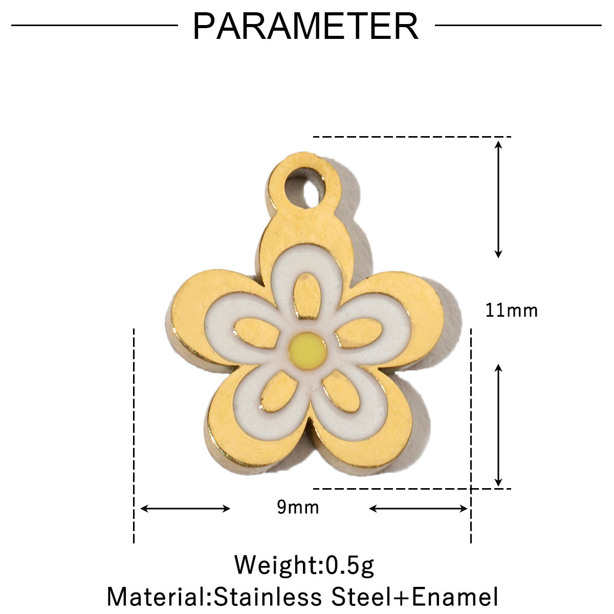 6pcs/pack Colorful Enamel Flower Fish Stainless Steel DIY Charms Angel Dolphin Female Neaclace Pendant Jewelry Wholesale