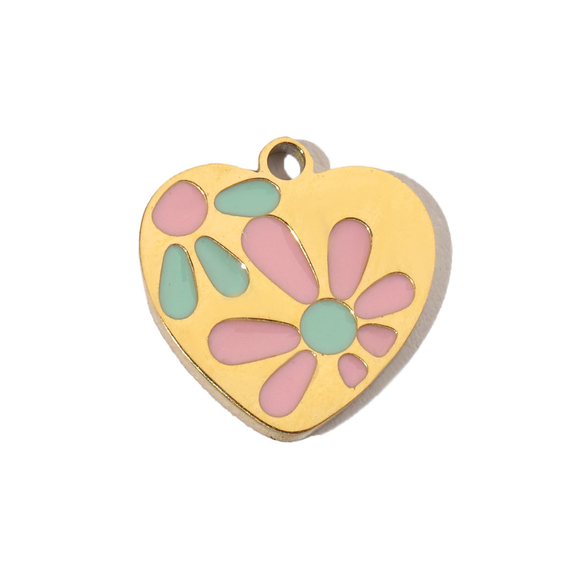6pcs/pack Colorful Enamel Flower Fish Stainless Steel DIY Charms Angel Dolphin Female Neaclace Pendant Jewelry Wholesale