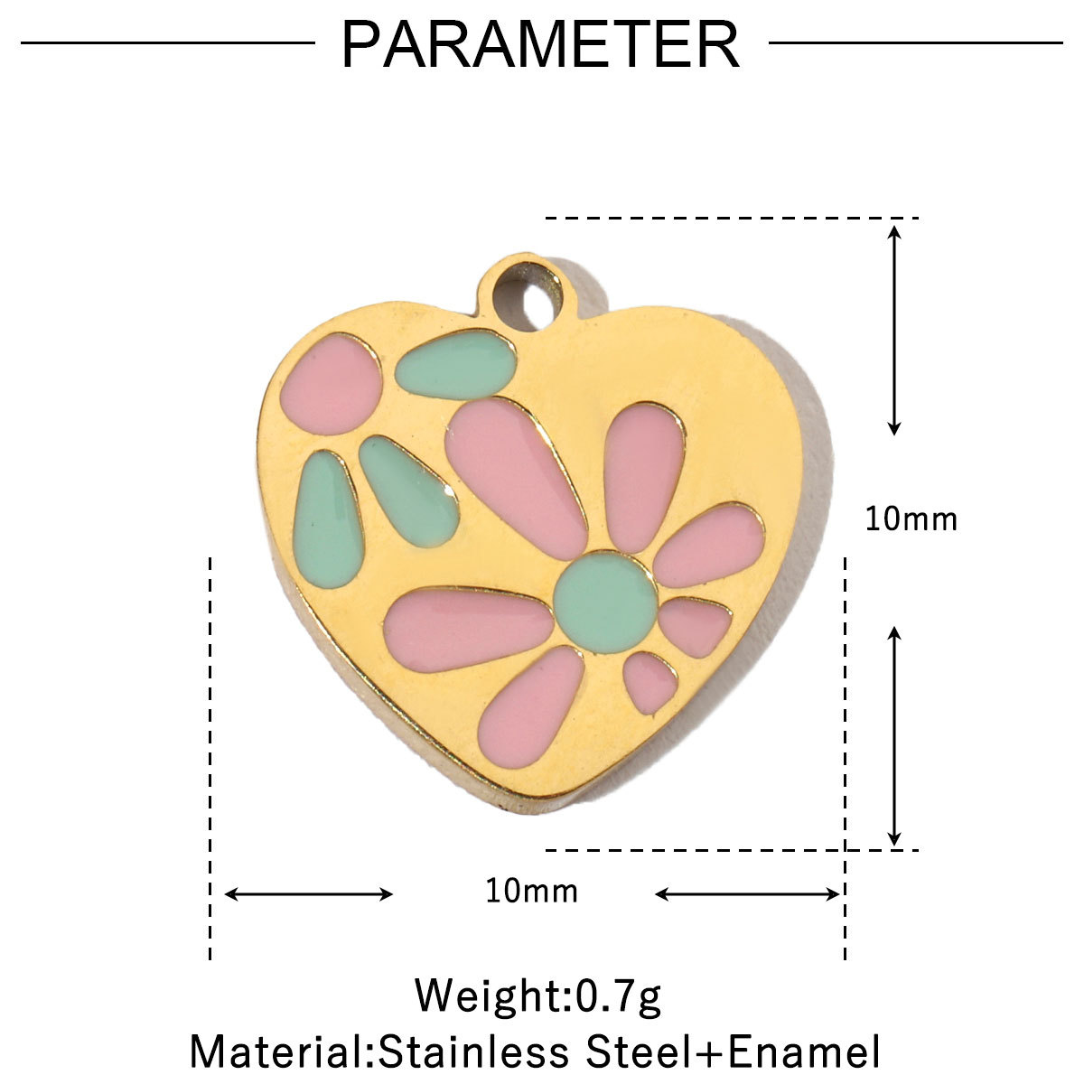 6pcs/pack Colorful Enamel Flower Fish Stainless Steel DIY Charms Angel Dolphin Female Neaclace Pendant Jewelry Wholesale
