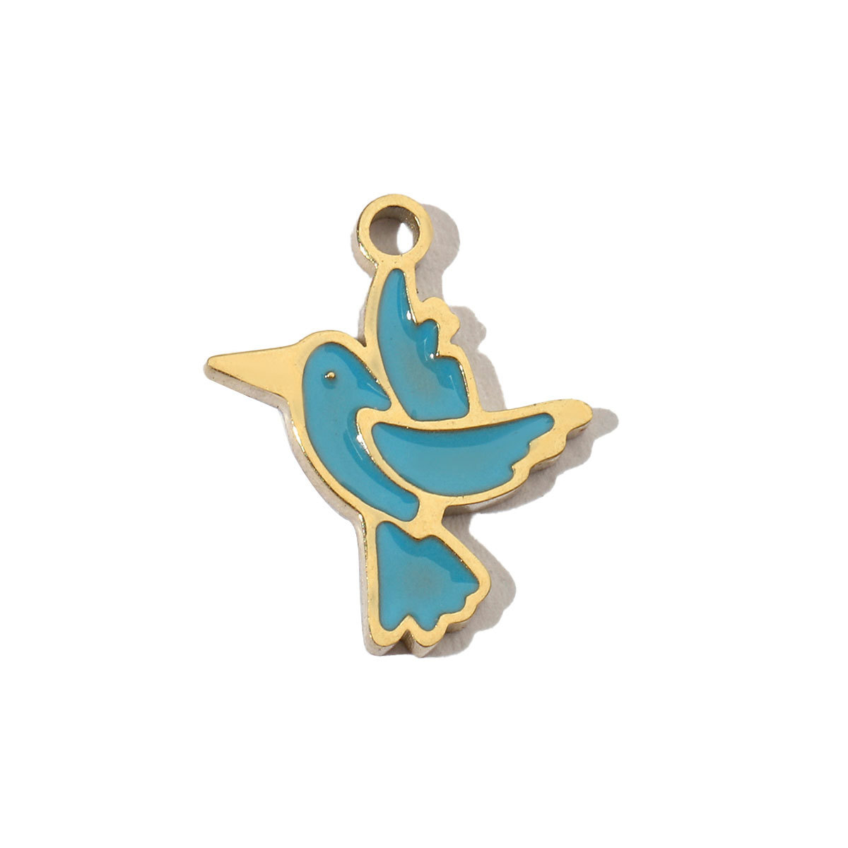 6pcs/pack Colorful Enamel Flower Fish Stainless Steel DIY Charms Angel Dolphin Female Neaclace Pendant Jewelry Wholesale