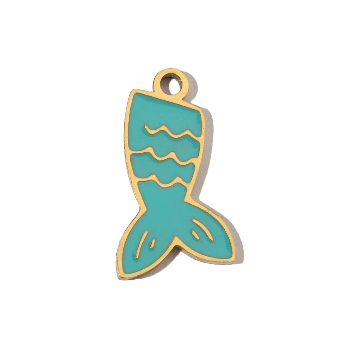 6pcs/pack Colorful Enamel Flower Fish Stainless Steel DIY Charms Angel Dolphin Female Neaclace Pendant Jewelry Wholesale
