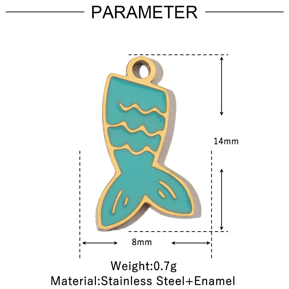 6pcs/pack Colorful Enamel Flower Fish Stainless Steel DIY Charms Angel Dolphin Female Neaclace Pendant Jewelry Wholesale