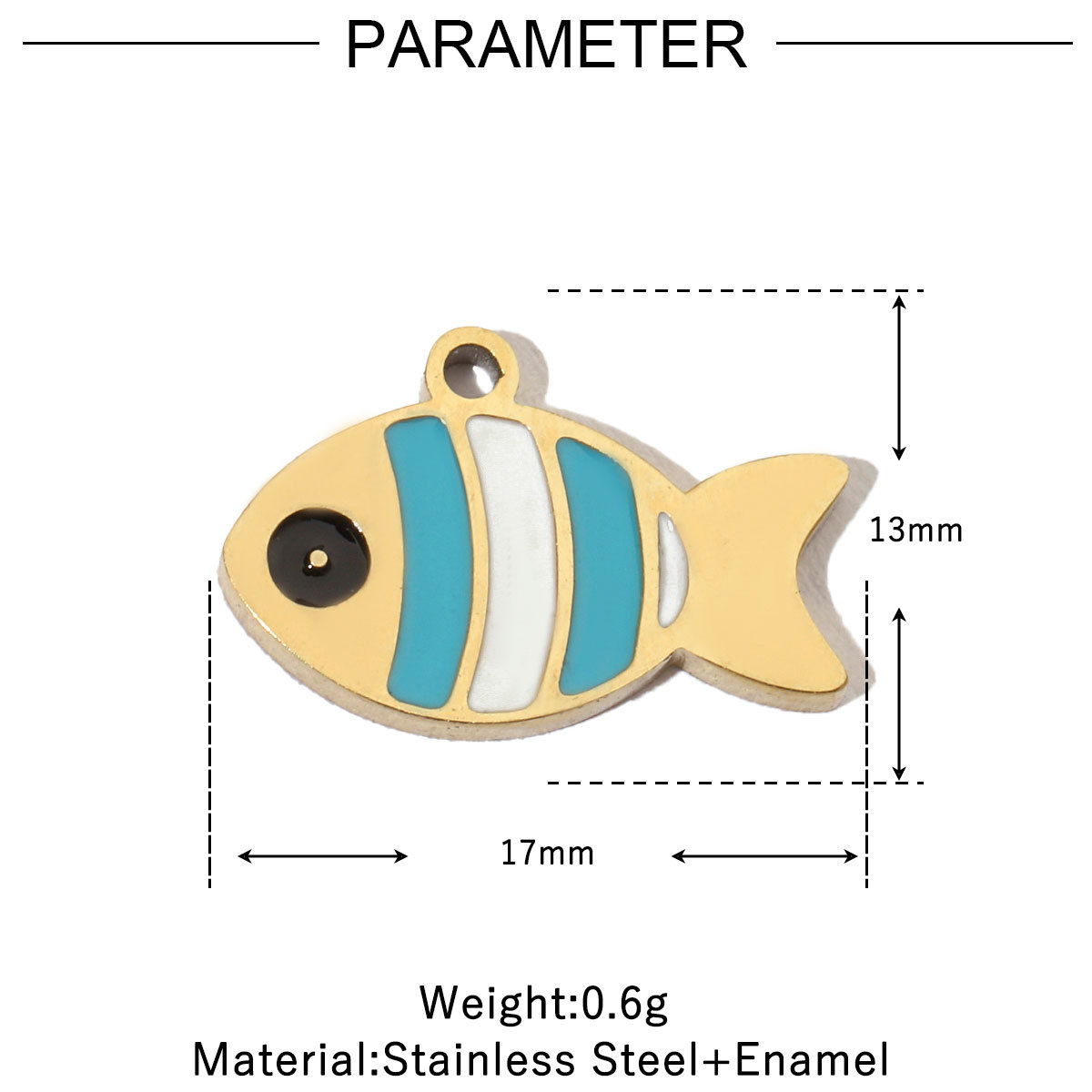 6pcs/pack Colorful Enamel Flower Fish Stainless Steel DIY Charms Angel Dolphin Female Neaclace Pendant Jewelry Wholesale