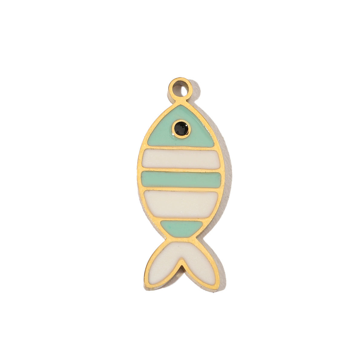 6pcs/pack Colorful Enamel Flower Fish Stainless Steel DIY Charms Angel Dolphin Female Neaclace Pendant Jewelry Wholesale