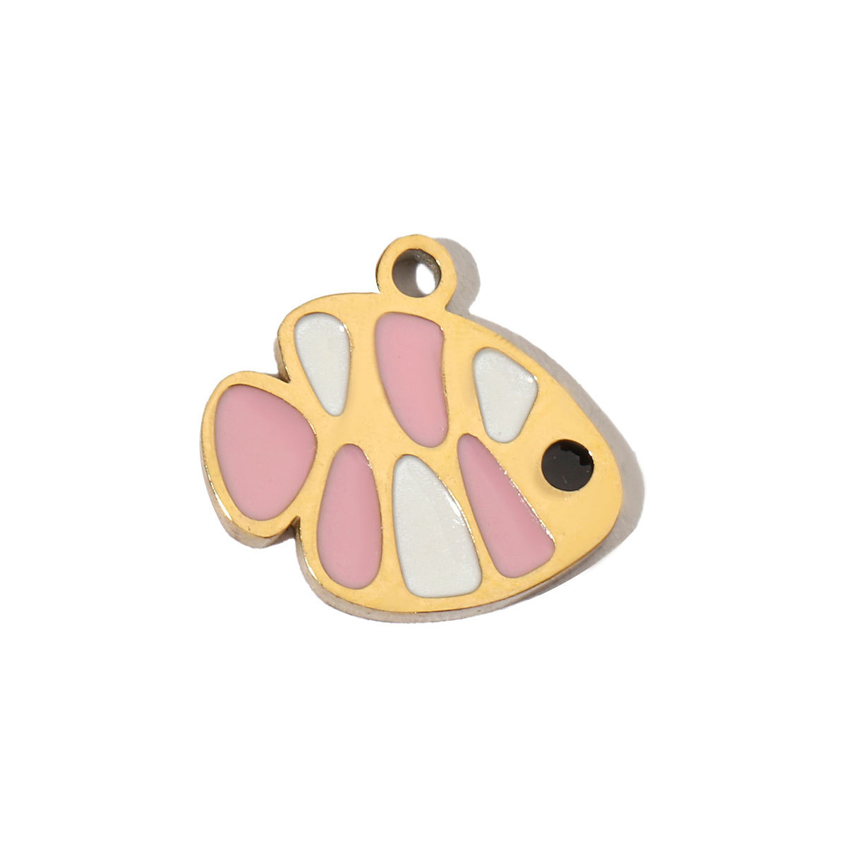 6pcs/pack Colorful Enamel Flower Fish Stainless Steel DIY Charms Angel Dolphin Female Neaclace Pendant Jewelry Wholesale