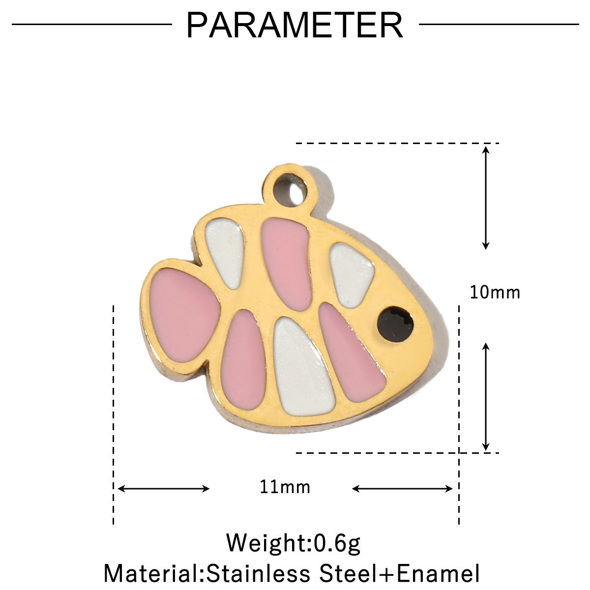 6pcs/pack Colorful Enamel Flower Fish Stainless Steel DIY Charms Angel Dolphin Female Neaclace Pendant Jewelry Wholesale