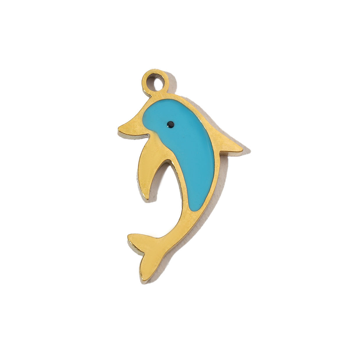 6pcs/pack Colorful Enamel Flower Fish Stainless Steel DIY Charms Angel Dolphin Female Neaclace Pendant Jewelry Wholesale