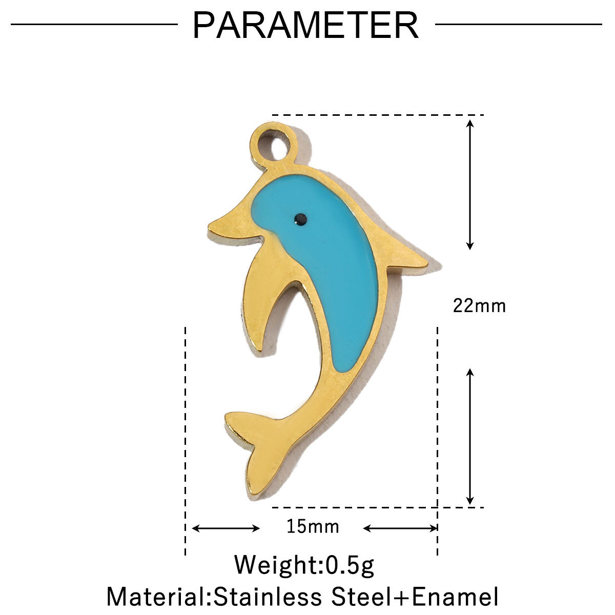 6pcs/pack Colorful Enamel Flower Fish Stainless Steel DIY Charms Angel Dolphin Female Neaclace Pendant Jewelry Wholesale