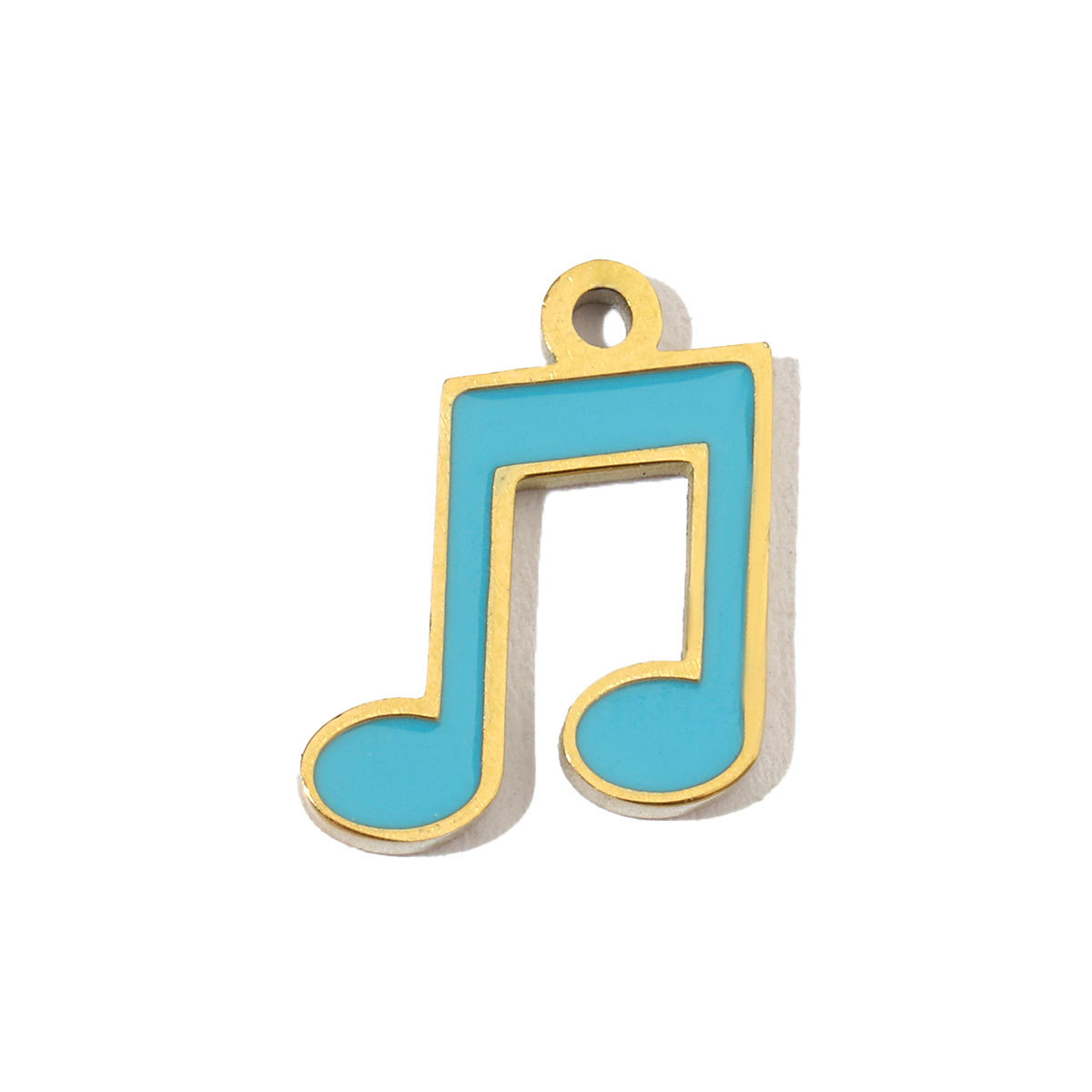 6pcs/pack Enamel Heart Fish Bear  DIY Earrings Charms Female Knot Musical Note Neaclace Pendant Stainless Steel Gold Plated Jewelry