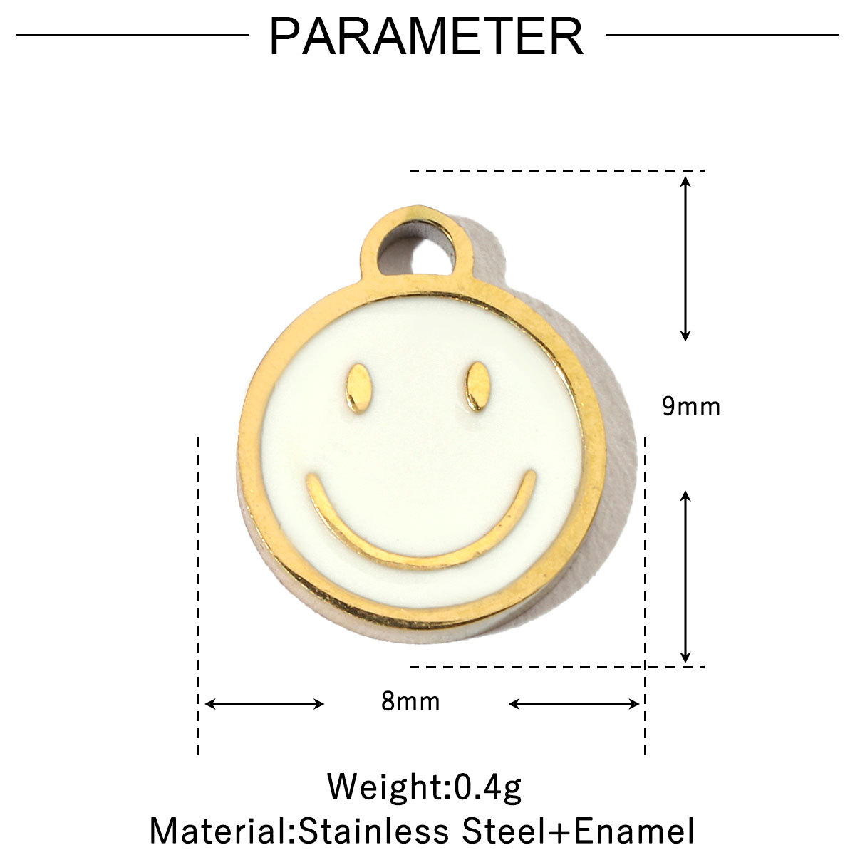 6pcs/pack Enamel Heart Fish Bear  DIY Earrings Charms Female Knot Musical Note Neaclace Pendant Stainless Steel Gold Plated Jewelry