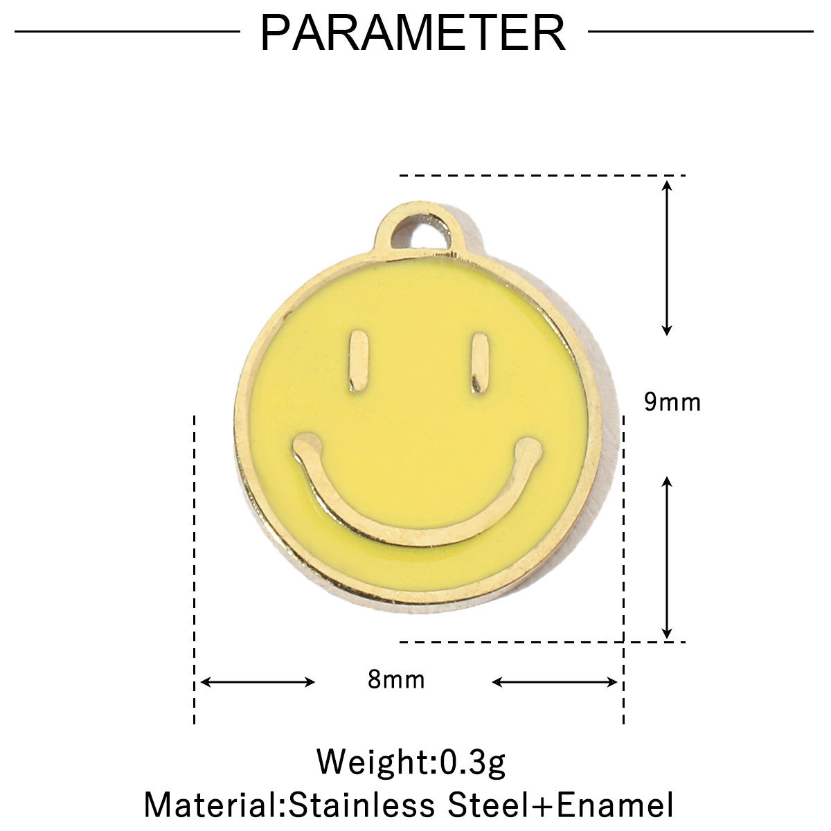 6pcs/pack Enamel Heart Fish Bear  DIY Earrings Charms Female Knot Musical Note Neaclace Pendant Stainless Steel Gold Plated Jewelry