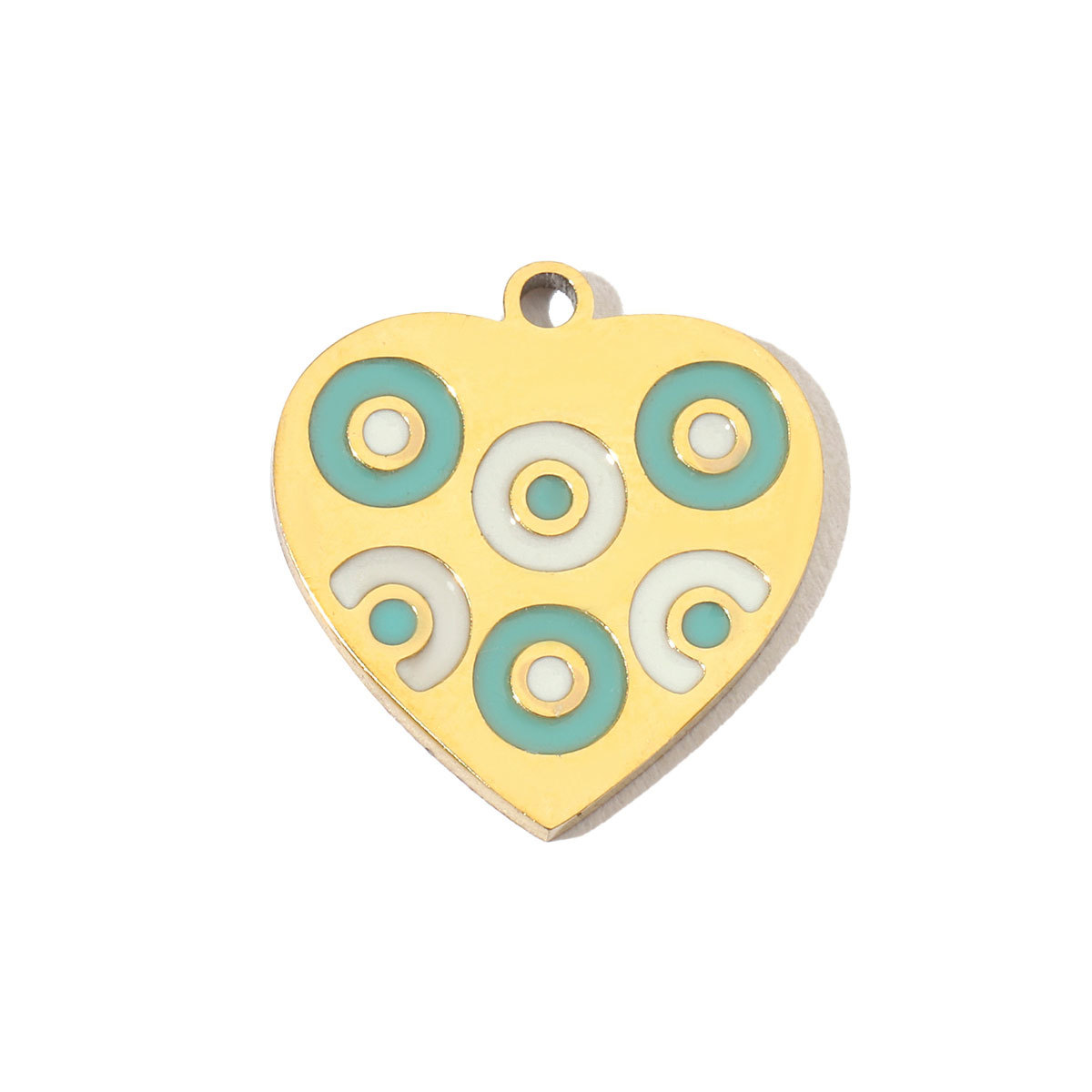 6pcs/pack Enamel Heart Fish Bear  DIY Earrings Charms Female Knot Musical Note Neaclace Pendant Stainless Steel Gold Plated Jewelry