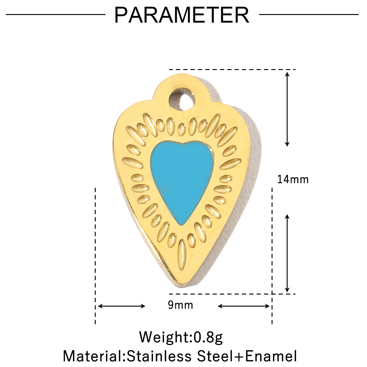 6pcs/pack Enamel Heart Fish Bear  DIY Earrings Charms Female Knot Musical Note Neaclace Pendant Stainless Steel Gold Plated Jewelry