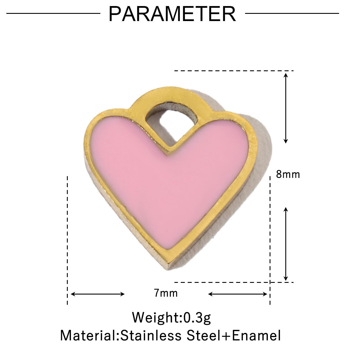 6pcs/pack Enamel Heart Fish Bear  DIY Earrings Charms Female Knot Musical Note Neaclace Pendant Stainless Steel Gold Plated Jewelry