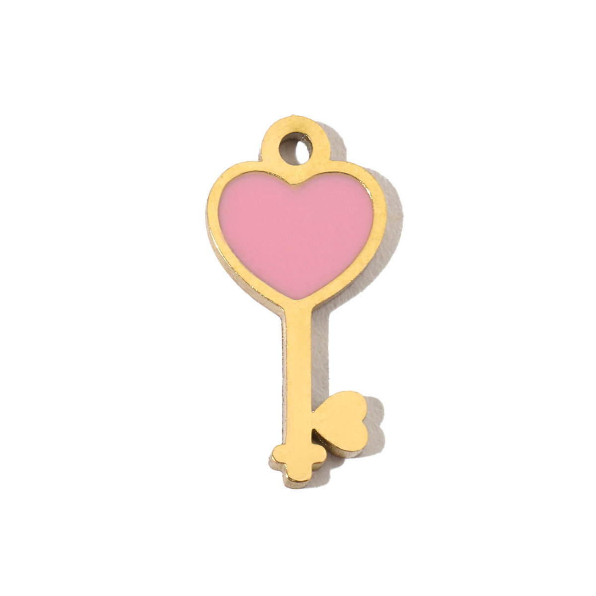 6pcs/pack Enamel Heart Fish Bear  DIY Earrings Charms Female Knot Musical Note Neaclace Pendant Stainless Steel Gold Plated Jewelry