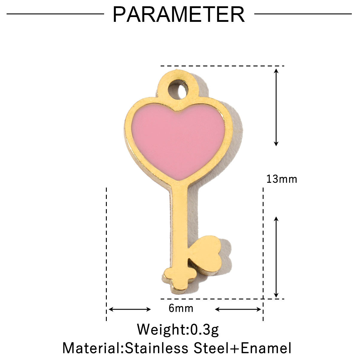6pcs/pack Enamel Heart Fish Bear  DIY Earrings Charms Female Knot Musical Note Neaclace Pendant Stainless Steel Gold Plated Jewelry
