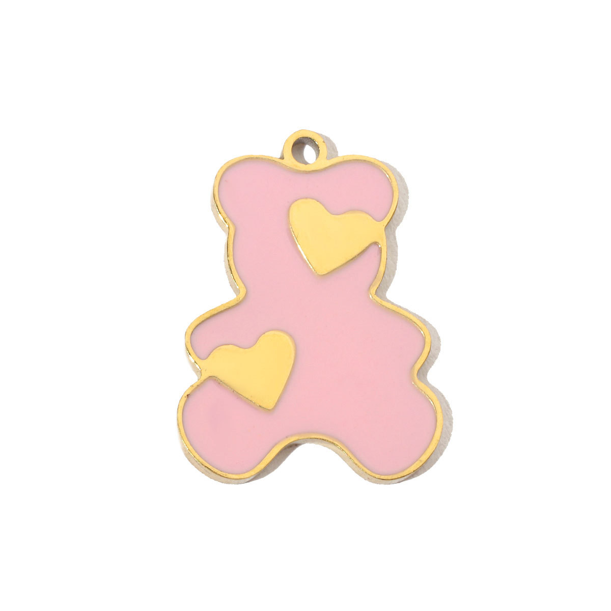 6pcs/pack Enamel Heart Fish Bear  DIY Earrings Charms Female Knot Musical Note Neaclace Pendant Stainless Steel Gold Plated Jewelry