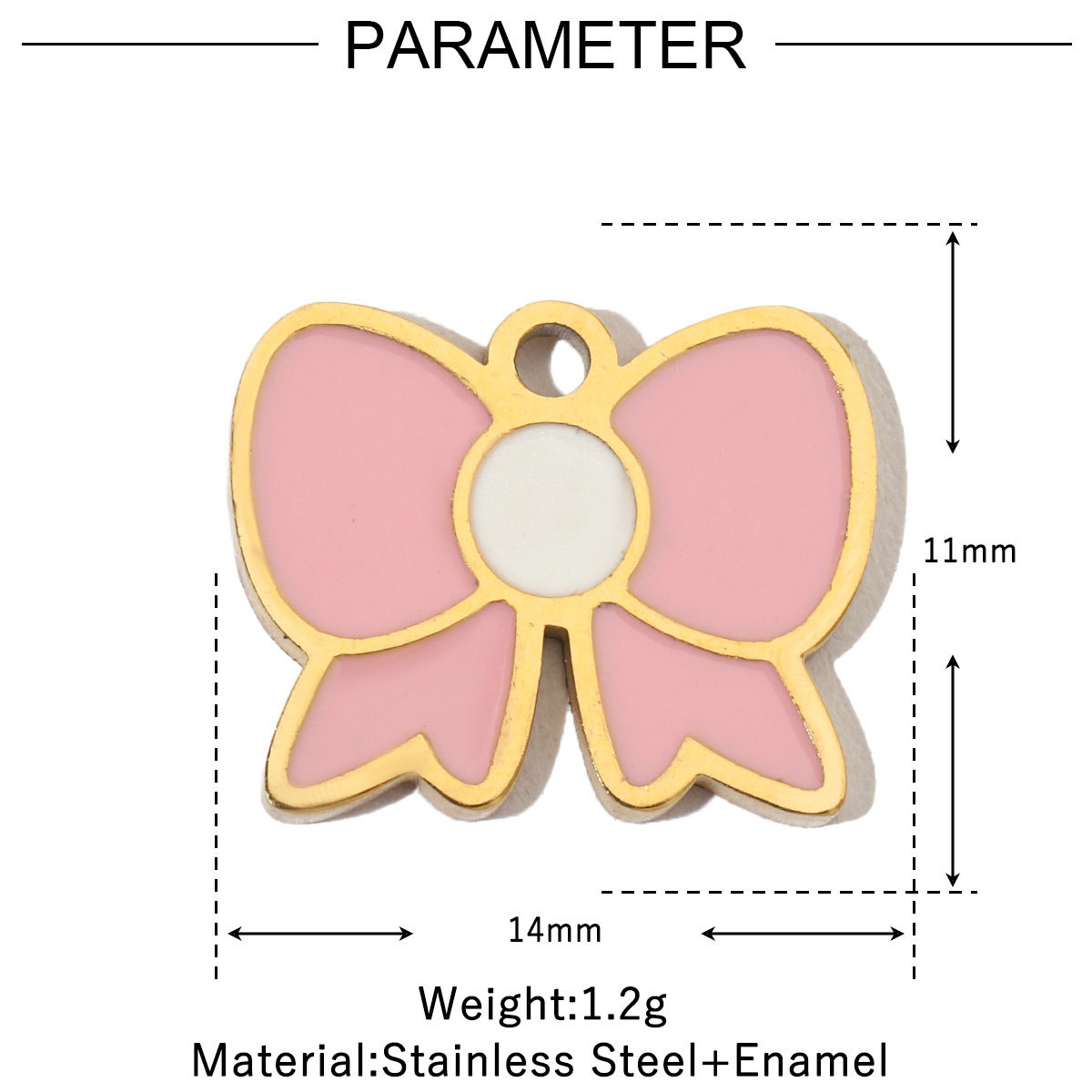 6pcs/pack Enamel Heart Fish Bear  DIY Earrings Charms Female Knot Musical Note Neaclace Pendant Stainless Steel Gold Plated Jewelry