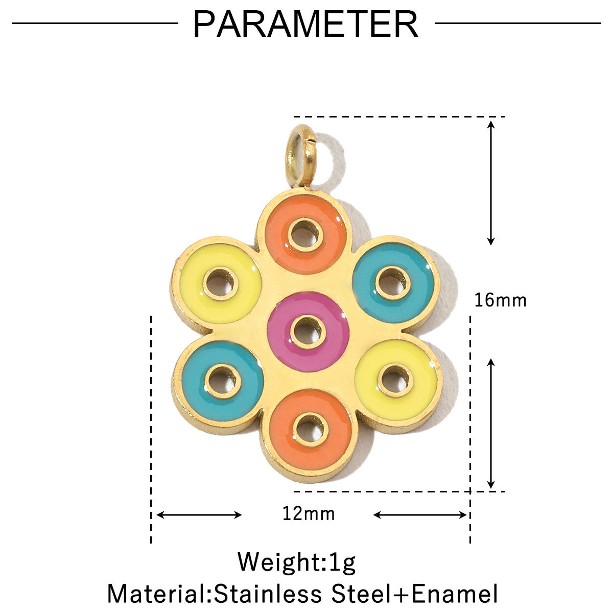 6pcs/pack Enamel Heart Fish Bear  DIY Earrings Charms Female Knot Musical Note Neaclace Pendant Stainless Steel Gold Plated Jewelry