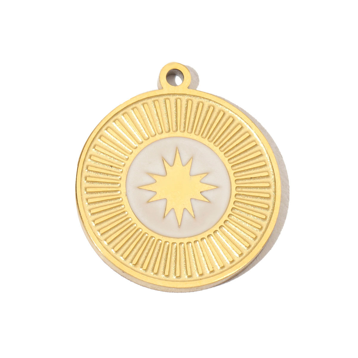 6pcs/pack Stainless Steel 14K Gold Plated Enamel Heart Life Tree DIY Earrings Charms Female Star Eye Neaclace Pendant For Jewelry Making