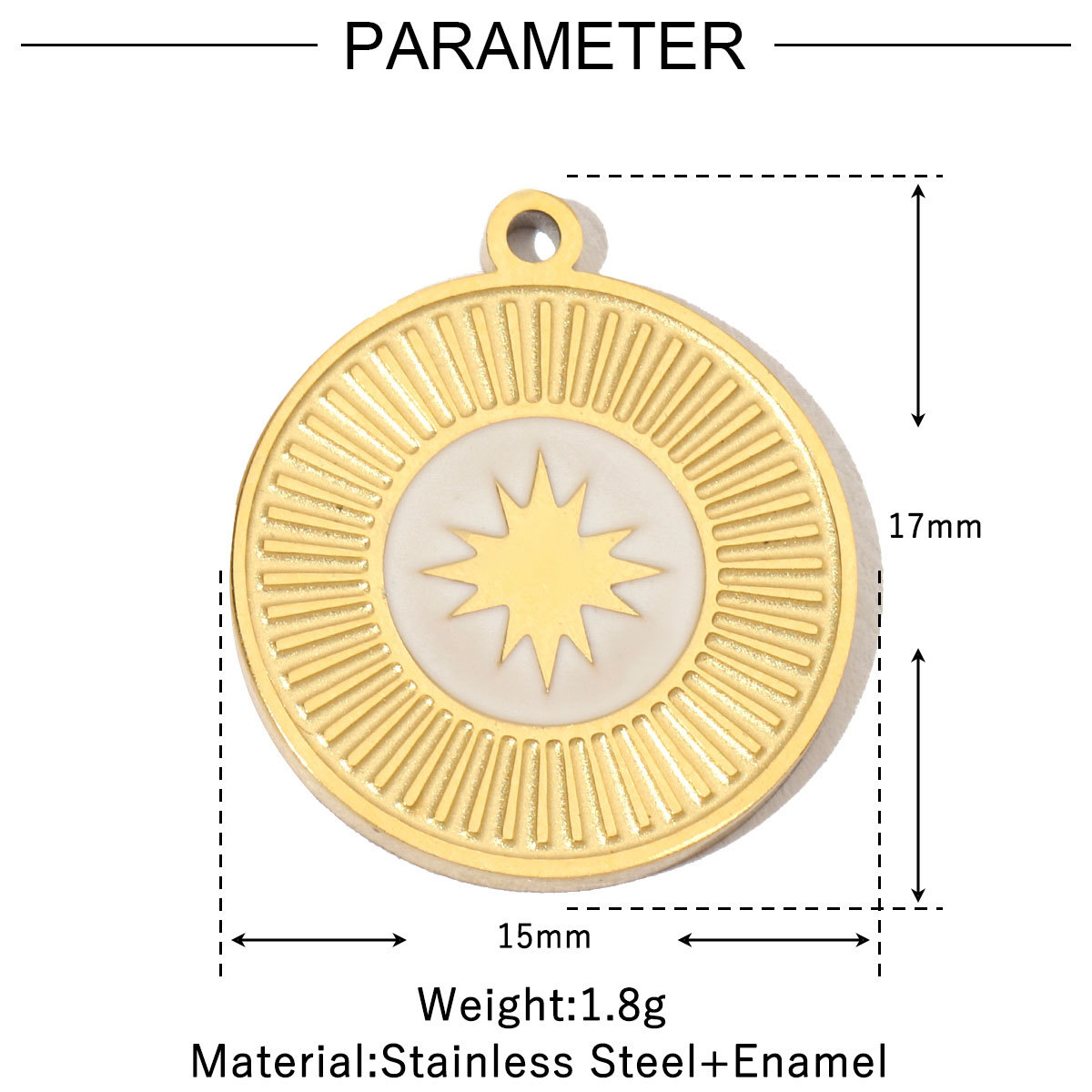 6pcs/pack Stainless Steel 14K Gold Plated Enamel Heart Life Tree DIY Earrings Charms Female Star Eye Neaclace Pendant For Jewelry Making