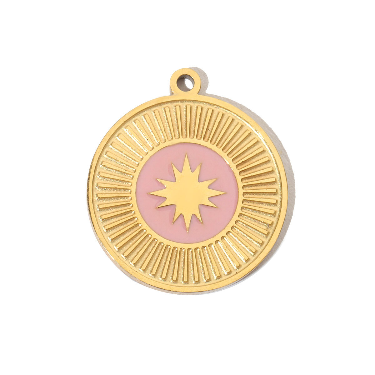 6pcs/pack Stainless Steel 14K Gold Plated Enamel Heart Life Tree DIY Earrings Charms Female Star Eye Neaclace Pendant For Jewelry Making