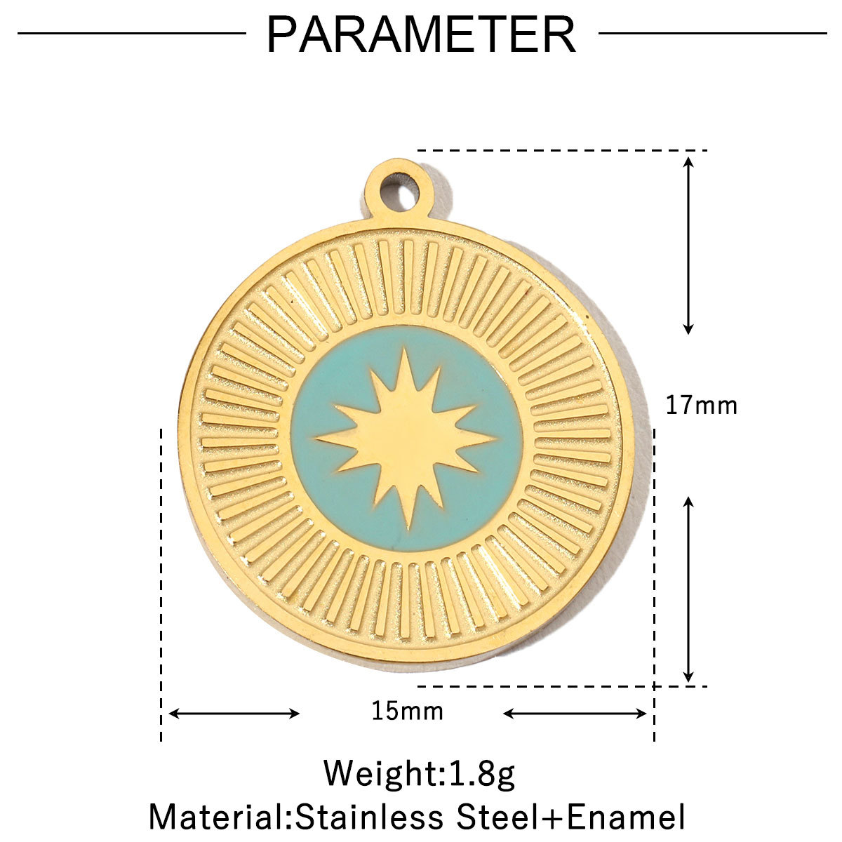 6pcs/pack Stainless Steel 14K Gold Plated Enamel Heart Life Tree DIY Earrings Charms Female Star Eye Neaclace Pendant For Jewelry Making