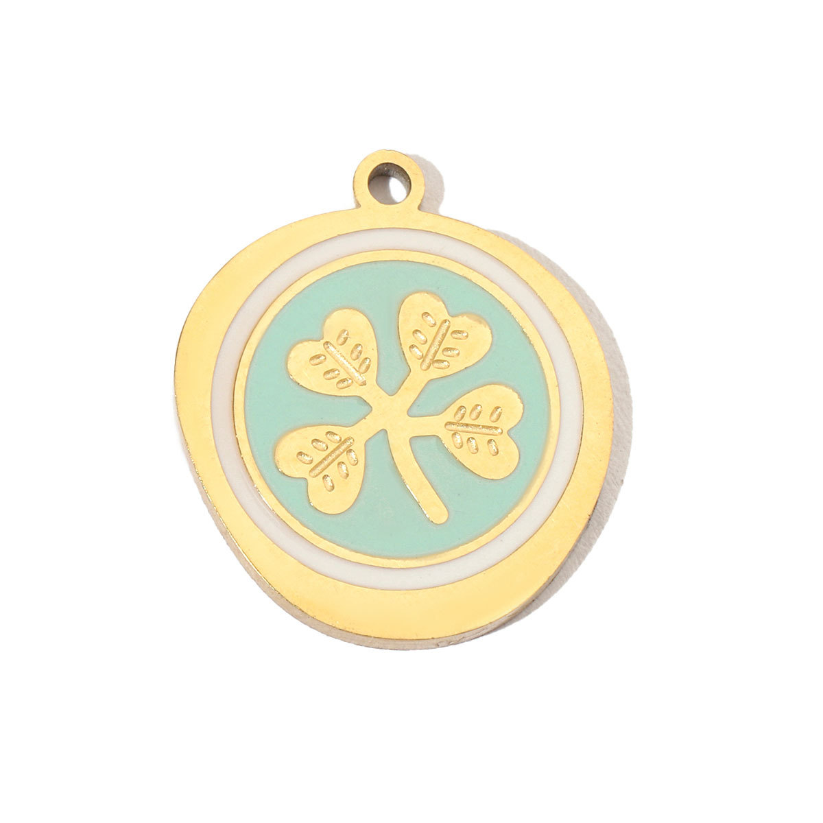 6pcs/pack Stainless Steel 14K Gold Plated Enamel Heart Life Tree DIY Earrings Charms Female Star Eye Neaclace Pendant For Jewelry Making