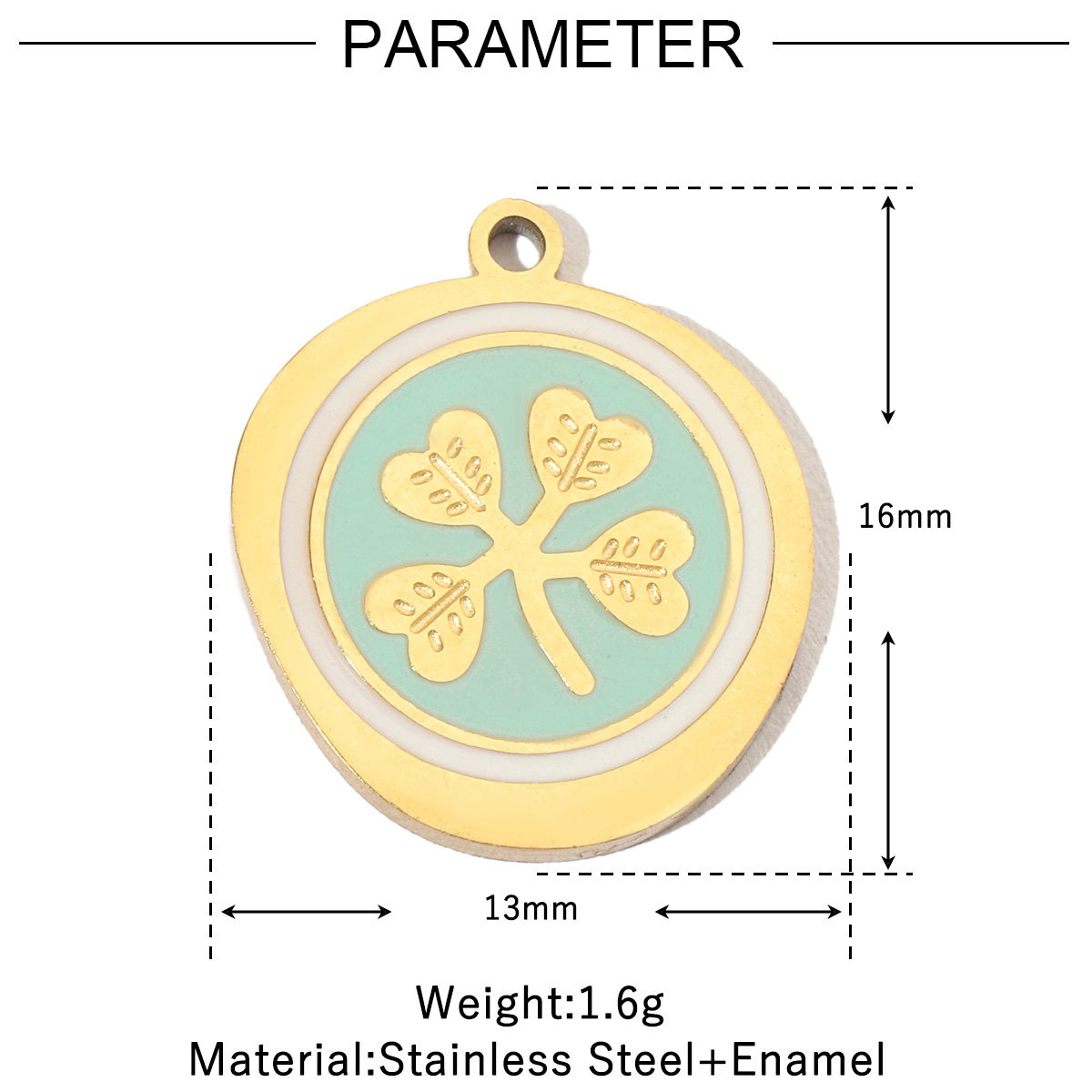 6pcs/pack Stainless Steel 14K Gold Plated Enamel Heart Life Tree DIY Earrings Charms Female Star Eye Neaclace Pendant For Jewelry Making