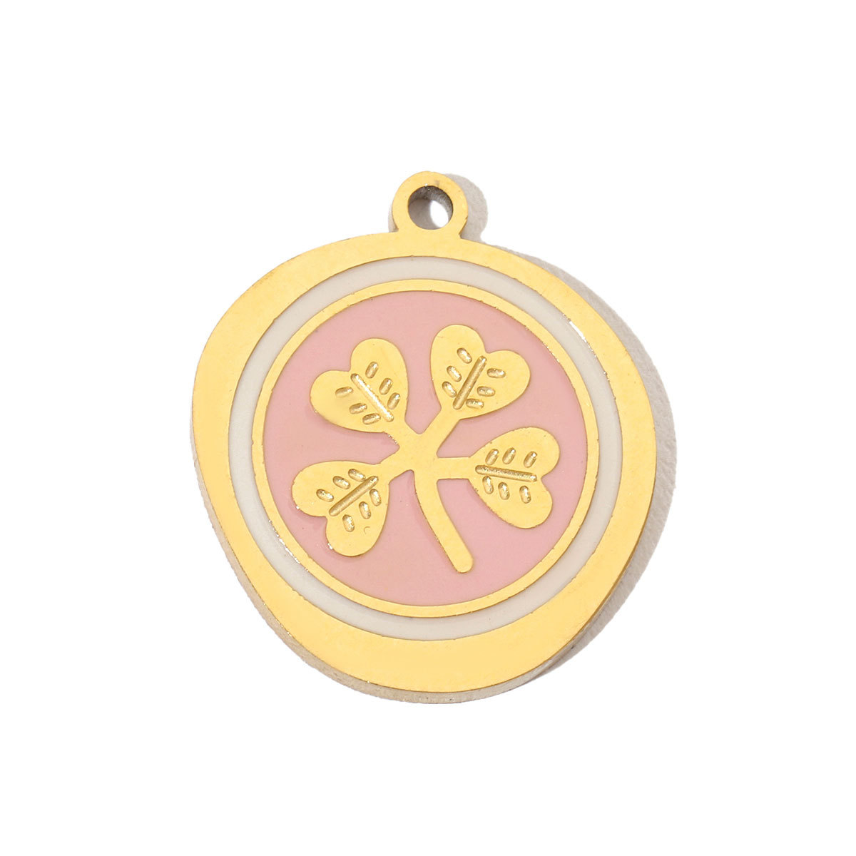 6pcs/pack Stainless Steel 14K Gold Plated Enamel Heart Life Tree DIY Earrings Charms Female Star Eye Neaclace Pendant For Jewelry Making