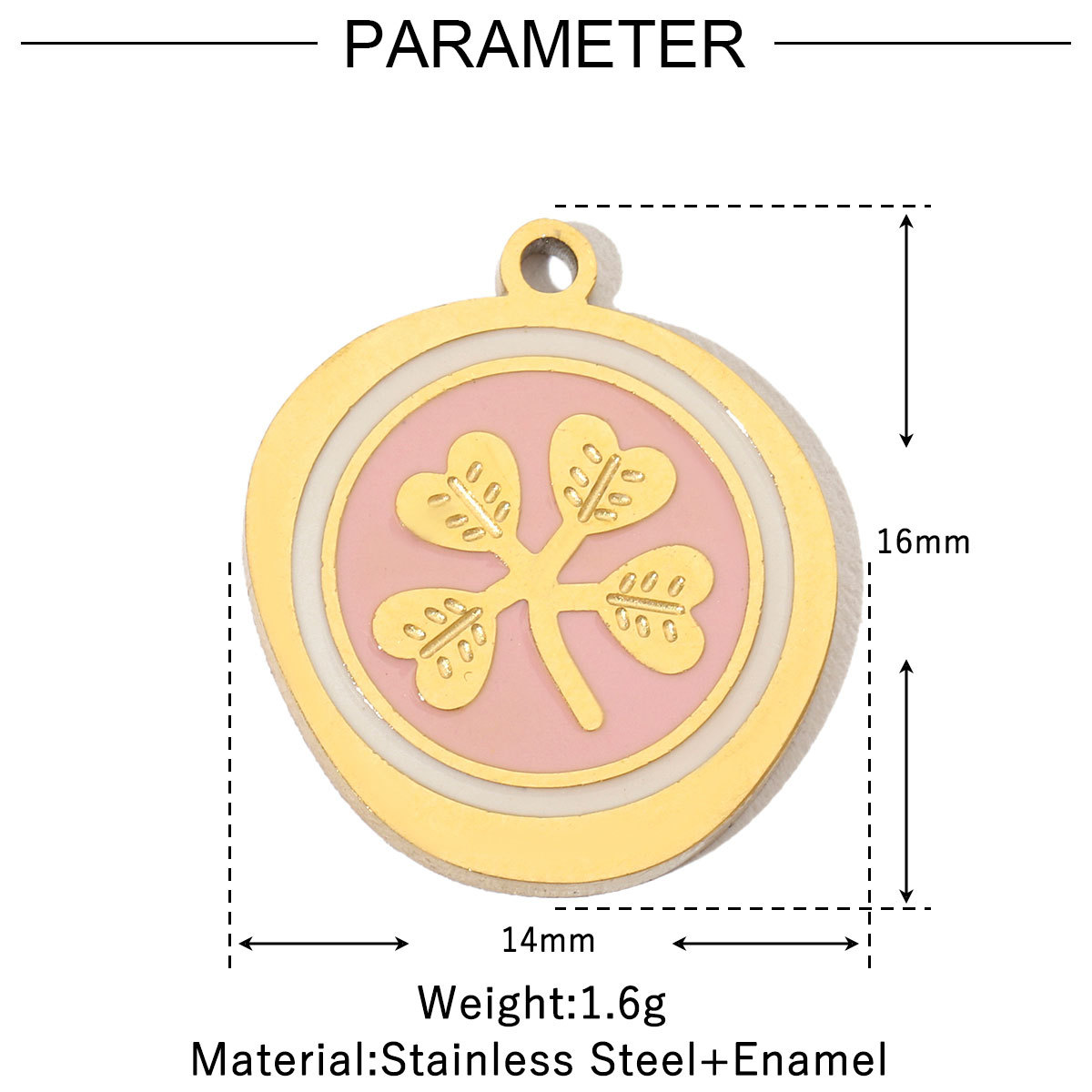 6pcs/pack Stainless Steel 14K Gold Plated Enamel Heart Life Tree DIY Earrings Charms Female Star Eye Neaclace Pendant For Jewelry Making