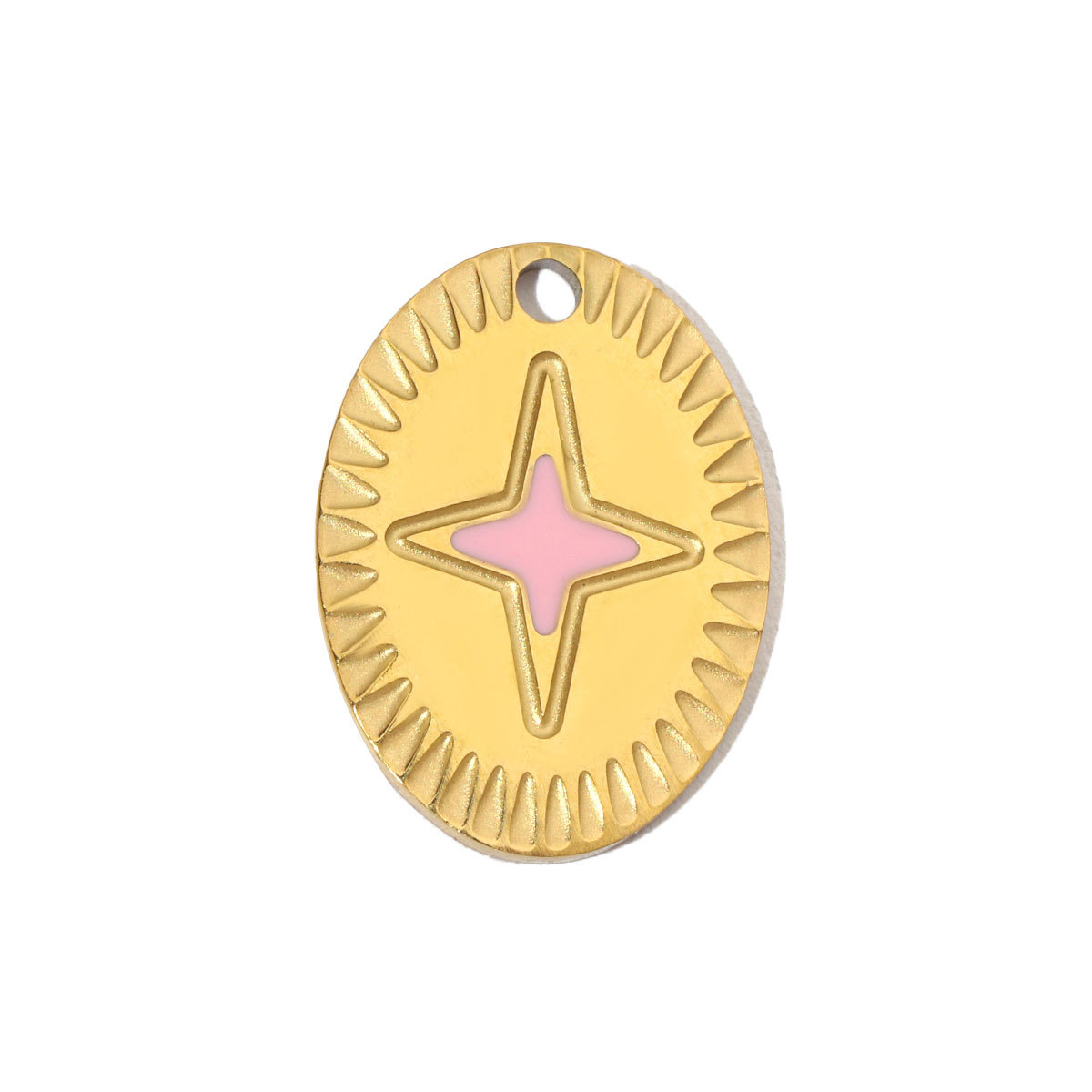 6pcs/pack Stainless Steel 14K Gold Plated Enamel Heart Life Tree DIY Earrings Charms Female Star Eye Neaclace Pendant For Jewelry Making