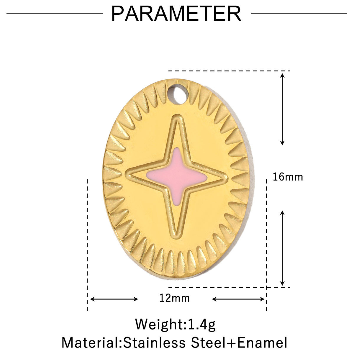 6pcs/pack Stainless Steel 14K Gold Plated Enamel Heart Life Tree DIY Earrings Charms Female Star Eye Neaclace Pendant For Jewelry Making