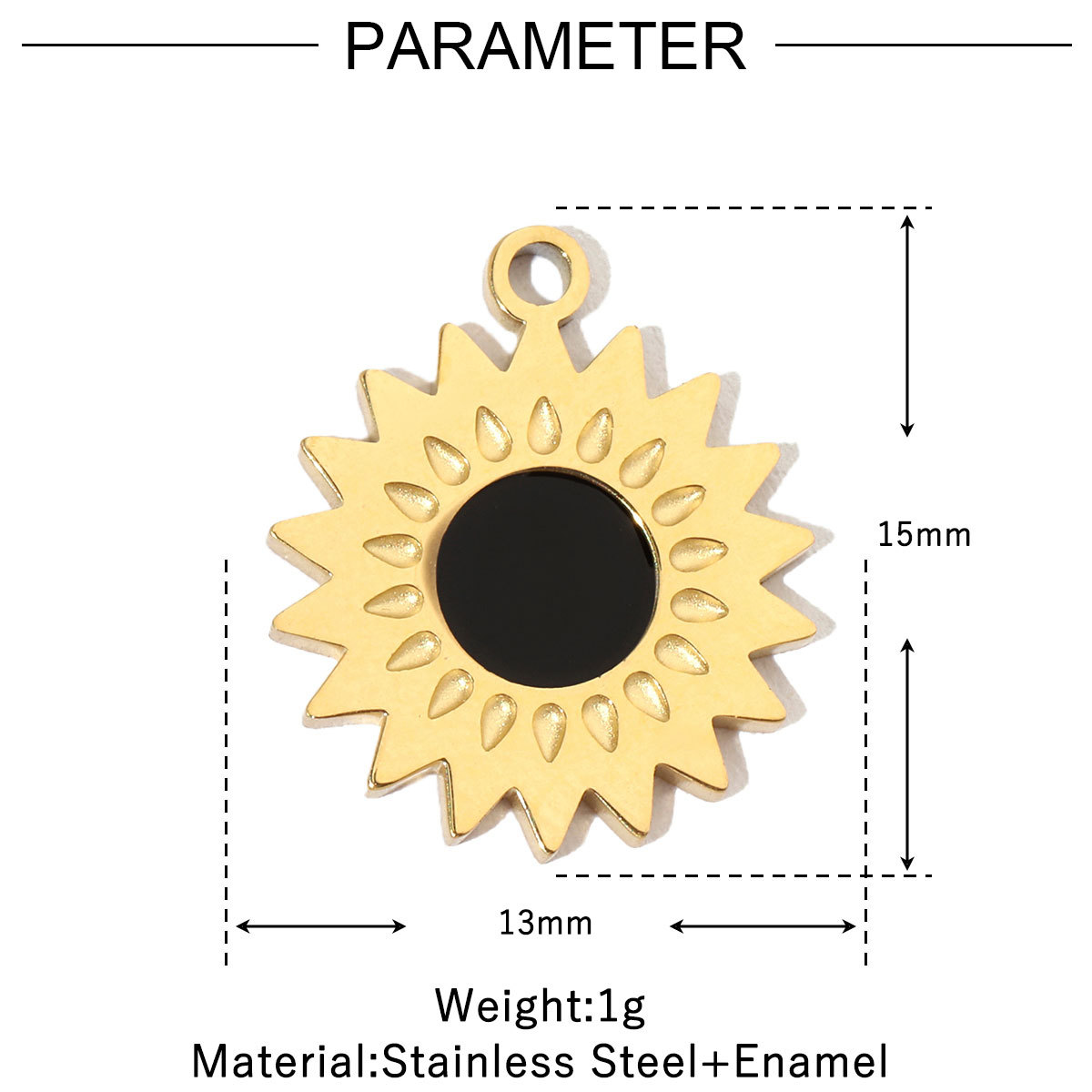 6pcs/pack Stainless Steel 14K Gold Plated Enamel Heart Life Tree DIY Earrings Charms Female Star Eye Neaclace Pendant For Jewelry Making