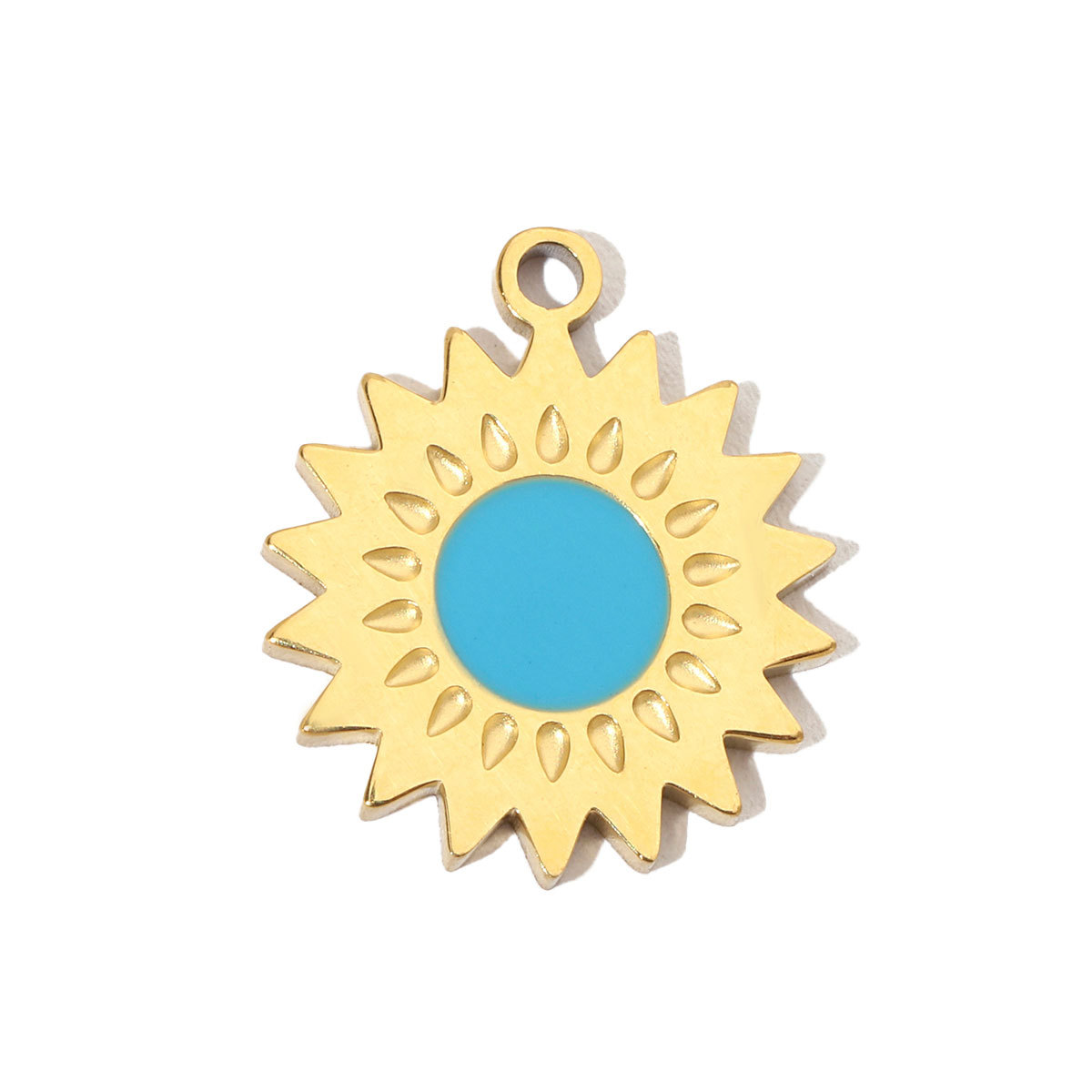 6pcs/pack Stainless Steel 14K Gold Plated Enamel Heart Life Tree DIY Earrings Charms Female Star Eye Neaclace Pendant For Jewelry Making