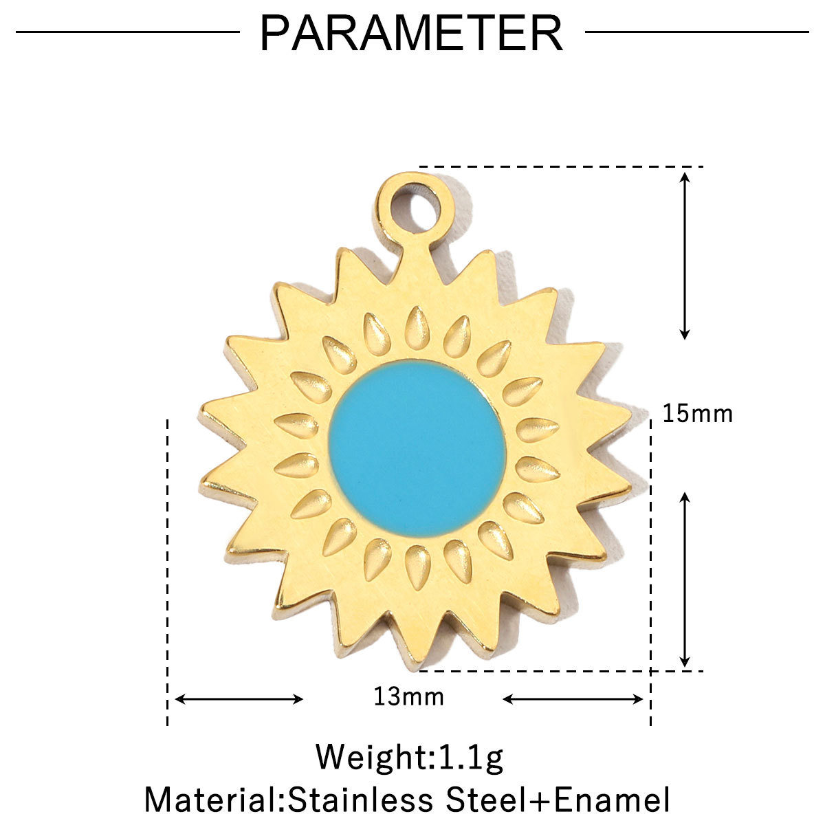 6pcs/pack Stainless Steel 14K Gold Plated Enamel Heart Life Tree DIY Earrings Charms Female Star Eye Neaclace Pendant For Jewelry Making