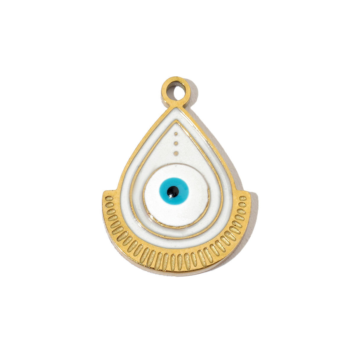 6pcs/pack Enamel Religious Hamsa Hand DIY Charms Heart Eye Neaclace Pendant Women Stainless Steel Waterdrop Earrings Making Jewelry