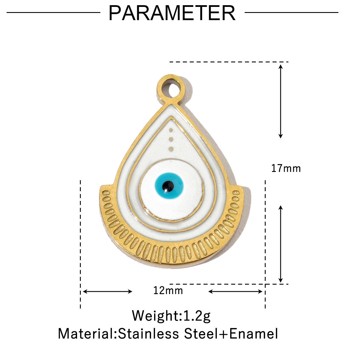 6pcs/pack Enamel Religious Hamsa Hand DIY Charms Heart Eye Neaclace Pendant Women Stainless Steel Waterdrop Earrings Making Jewelry